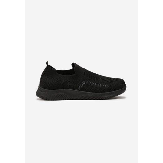 Czarne Wsuwane Buty Sportowe z Niską Skarpetkową Cholewką Derviria ze sklepu born2be.pl w kategorii Buty sportowe dziecięce - zdjęcie 169102386