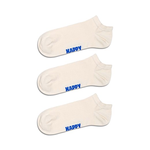 Happy Socks skarpetki Solid Low 3-pack kolor biały ze sklepu ANSWEAR.com w kategorii Skarpetki damskie - zdjęcie 169105638