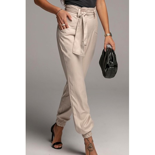 Spodnie LOMERSILDA BEIGE ze sklepu Ivet Shop w kategorii Spodnie damskie - zdjęcie 169107089