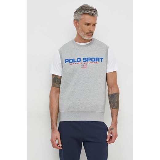 Polo Ralph Lauren t-shirt kolor szary ze sklepu ANSWEAR.com w kategorii T-shirty męskie - zdjęcie 169112565