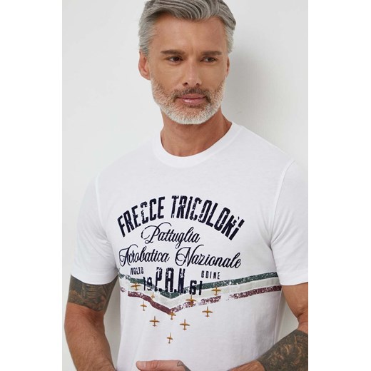 Aeronautica Militare t-shirt bawełniany męski kolor beżowy z nadrukiem ze sklepu ANSWEAR.com w kategorii T-shirty męskie - zdjęcie 169112969