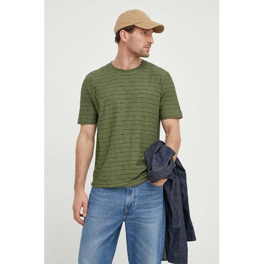 Marc O&apos;Polo t-shirt bawełniany męski kolor zielony wzorzysty 422218651040 ze sklepu ANSWEAR.com w kategorii T-shirty męskie - zdjęcie 169112998