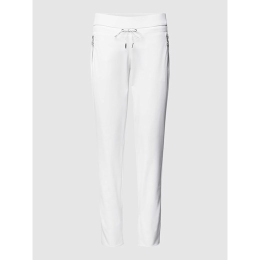 Spodnie materiałowe z prążkowanymi wykończeniami ze sklepu Peek&Cloppenburg  w kategorii Spodnie damskie - zdjęcie 169122945