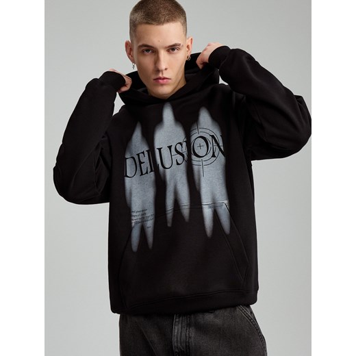 Bluza z kapturem i nadrukiem Delusion czarna House S House