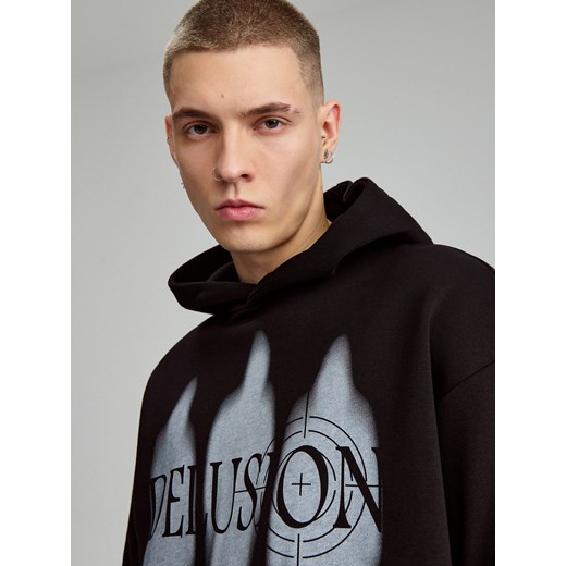 Bluza z kapturem i nadrukiem Delusion czarna House M House