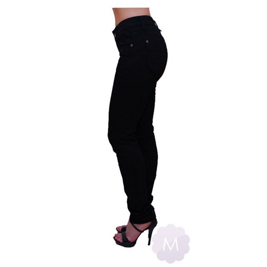 Eleganckie czarne jeansy lekko zwężane z wysokim stanem Vavell (ZS2316) mercerie-pl czarny lekkie
