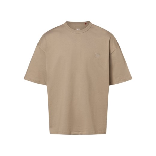 Alpha Industries Koszulka męska Mężczyźni Bawełna taupe jednolity ze sklepu vangraaf w kategorii T-shirty męskie - zdjęcie 169132169