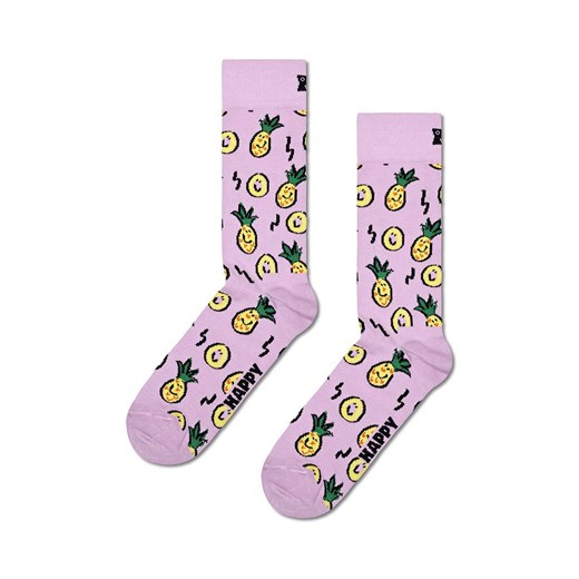 Happy Socks skarpetki Pineapple Sock kolor fioletowy ze sklepu ANSWEAR.com w kategorii Skarpetki damskie - zdjęcie 169137487
