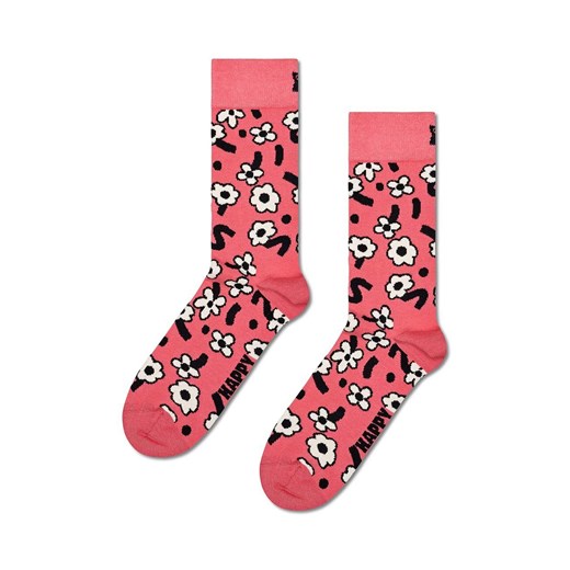 Happy Socks skarpetki Dancing Flower Sock kolor różowy ze sklepu ANSWEAR.com w kategorii Skarpetki męskie - zdjęcie 169137517