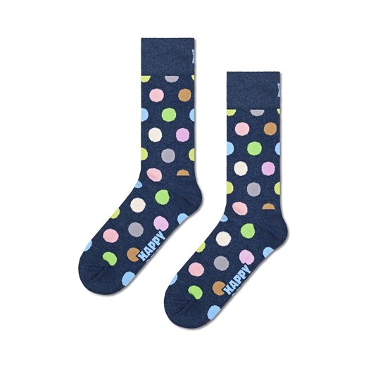 Happy Socks skarpetki Big Dot Sock kolor granatowy ze sklepu ANSWEAR.com w kategorii Skarpetki damskie - zdjęcie 169137535