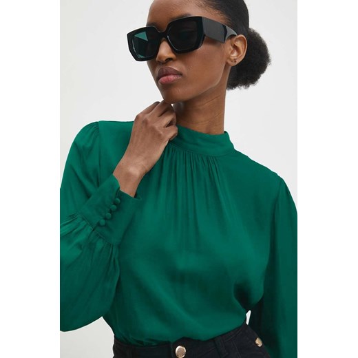 Bluzka damska zielona Answear Lab z długim rękawem 