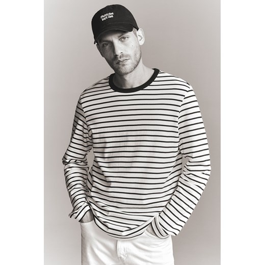 T-shirt męski H & M w paski z długim rękawem 