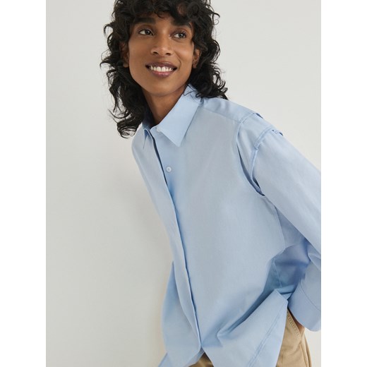 Reserved - Koszula oksfordzka z przeszyciami - niebieski ze sklepu Reserved w kategorii Koszule damskie - zdjęcie 169145027