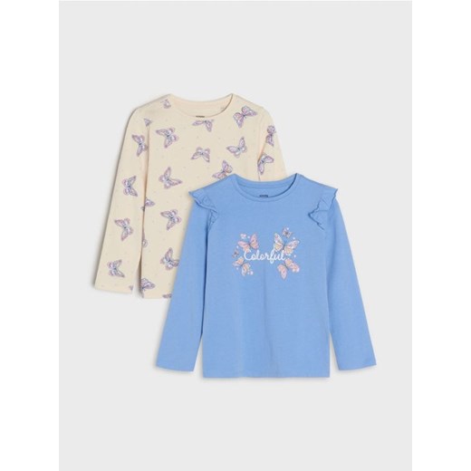 Sinsay - Koszulki 2 pack - niebieski ze sklepu Sinsay w kategorii Bluzki dziewczęce - zdjęcie 169146415