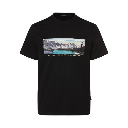 Napapijri Koszulka męska Mężczyźni Bawełna czarny nadruk ze sklepu vangraaf w kategorii T-shirty męskie - zdjęcie 169147426