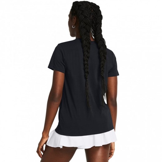 Damski t-shirt z nadrukiem Under Armour UA Rival Core SS - czarny ze sklepu Sportstylestory.com w kategorii Bluzki damskie - zdjęcie 169160379