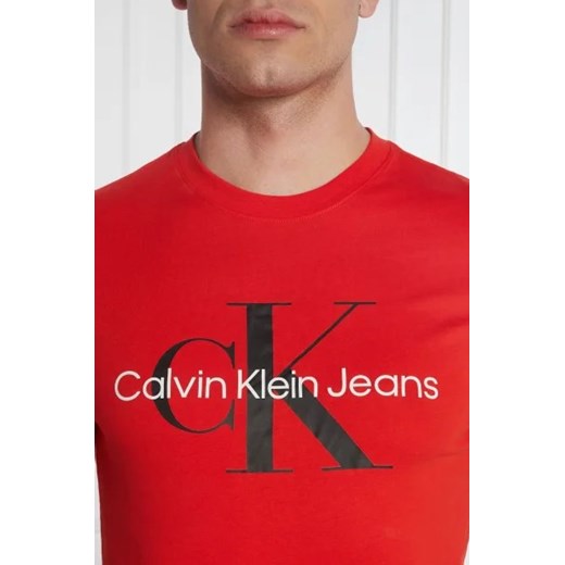 Calvin Klein t-shirt męski czerwony z krótkim rękawem 