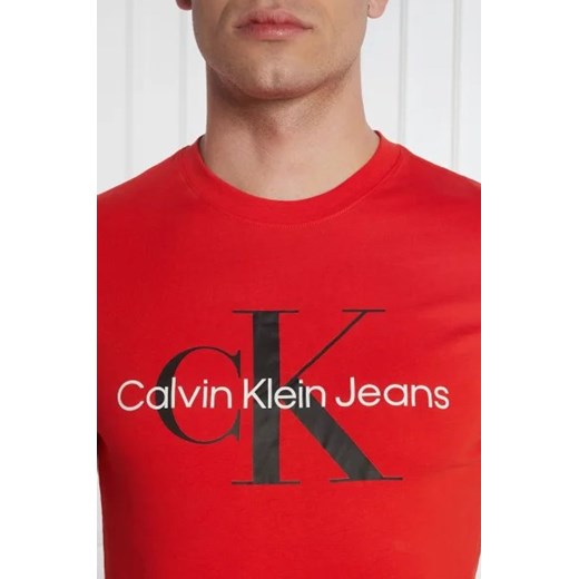 Calvin Klein t-shirt męski czerwony z krótkim rękawem