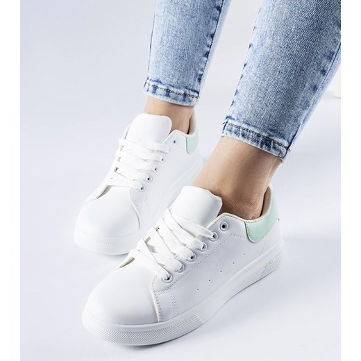 Biało-miętowe sneakersy Leland ze sklepu gemre w kategorii Trampki damskie - zdjęcie 169163265