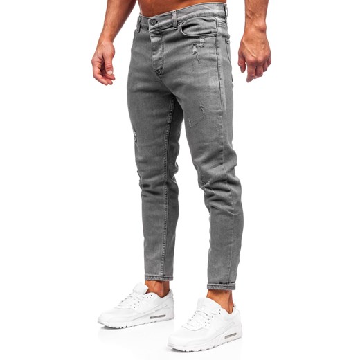 Grafitowe spodnie jeansowe męskie skinny fit Denley 5909 38/2XL wyprzedaż Denley