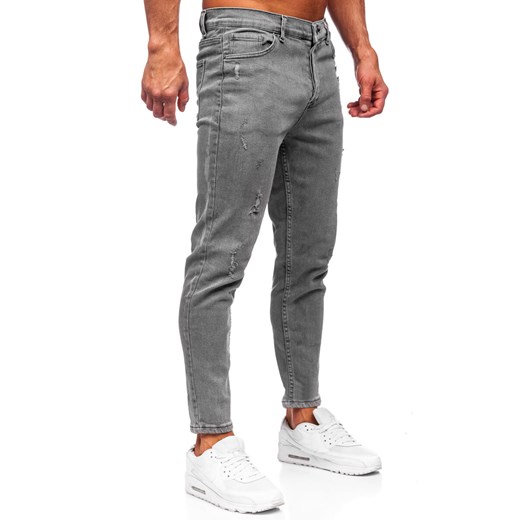 Grafitowe spodnie jeansowe męskie skinny fit Denley 5909 32/M okazyjna cena Denley