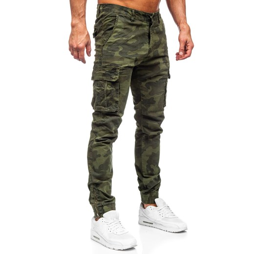 Khaki spodnie materiałowe joggery bojówki męskie moro Denley 2232 36/XL okazja Denley