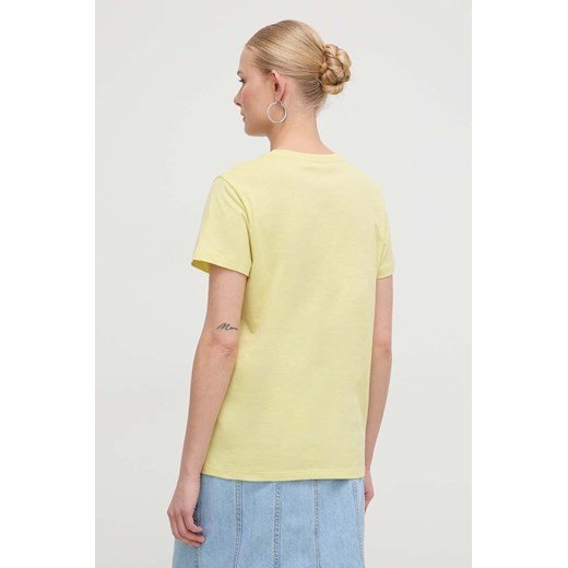 Pinko t-shirt bawełniany damski kolor żółty Pinko S ANSWEAR.com