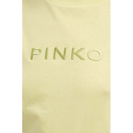 Pinko t-shirt bawełniany damski kolor żółty Pinko M ANSWEAR.com