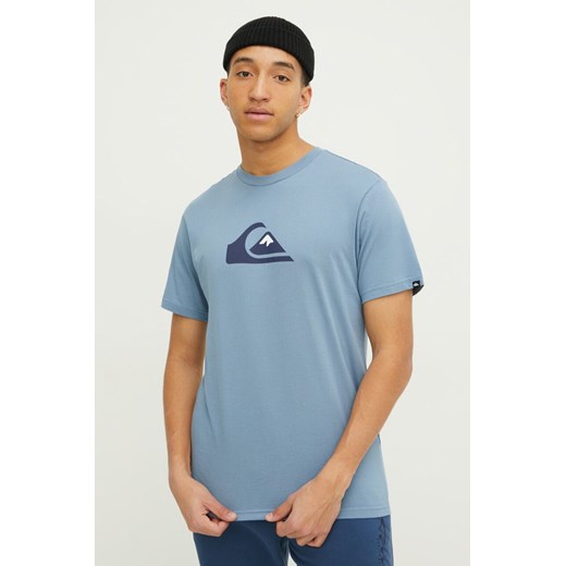 Quiksilver t-shirt bawełniany męski kolor niebieski z nadrukiem Quiksilver L ANSWEAR.com