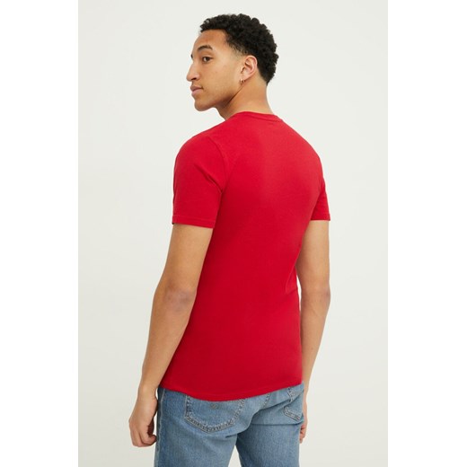 Hollister Co. t-shirt bawełniany męski kolor czerwony gładki Hollister Co. XXL ANSWEAR.com
