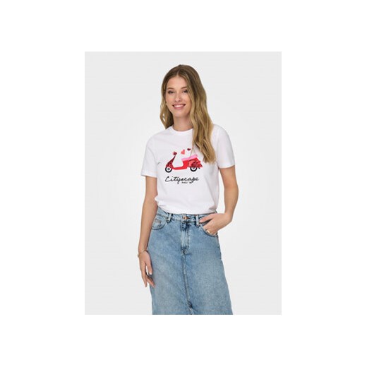 ONLY T-Shirt Kita 15316574 Biały Regular Fit ze sklepu MODIVO w kategorii Bluzki damskie - zdjęcie 169180748