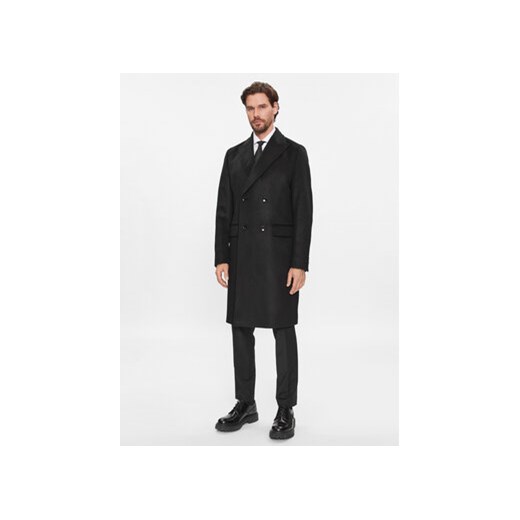 Boss Płaszcz wełniany H-Hyde-DB-Peak-234 50502328 Czarny Slim Fit ze sklepu MODIVO w kategorii Płaszcze męskie - zdjęcie 169181328