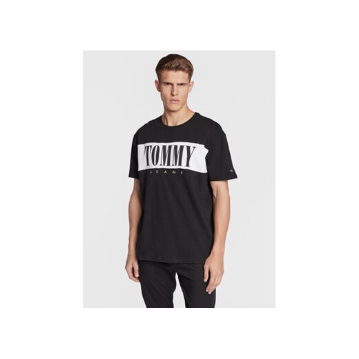 Tommy Jeans T-Shirt Colorblock Serif DM0DM14994 Czarny Regular Fit ze sklepu MODIVO w kategorii T-shirty męskie - zdjęcie 169183256