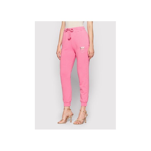 Pinko Spodnie dresowe Carico 1G17DC Y7Y5 Różowy Regular Fit ze sklepu MODIVO w kategorii Spodnie damskie - zdjęcie 169184807