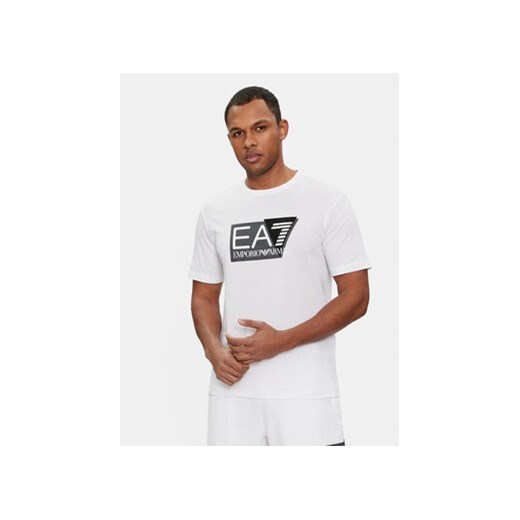 EA7 Emporio Armani T-Shirt 3DPT81 PJM9Z 1100 Biały Regular Fit ze sklepu MODIVO w kategorii T-shirty męskie - zdjęcie 169187027