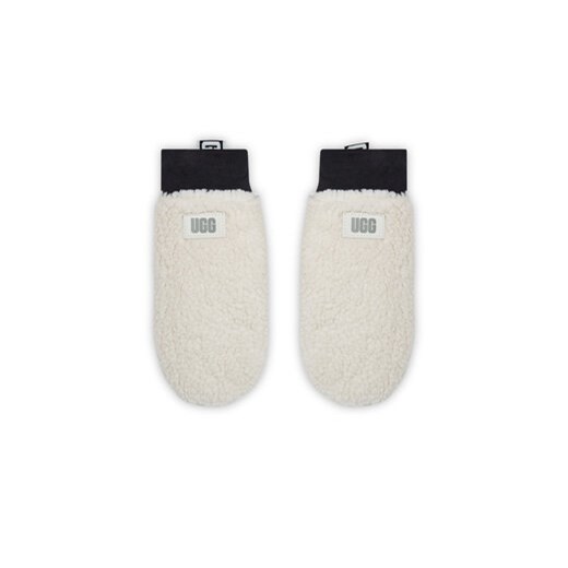 Ugg Rękawiczki Damskie W Sherpa Mitten W Logo Tape 21631 Biały ze sklepu MODIVO w kategorii Rękawiczki damskie - zdjęcie 169187539