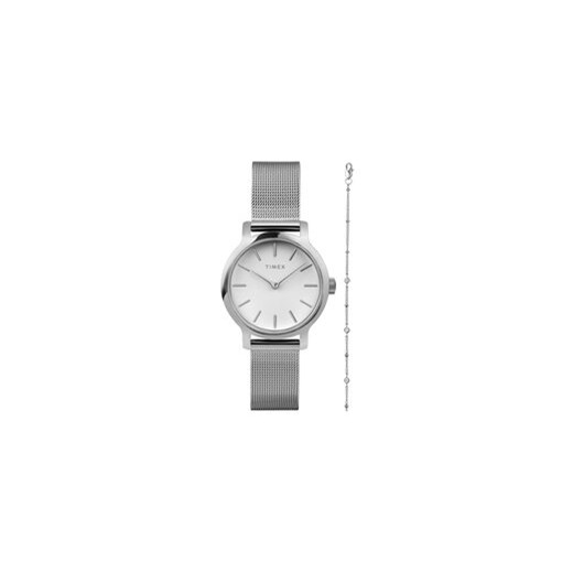 Timex Zestaw zegarek i bransoletka Trend Transcend TWG064000 Srebrny ze sklepu MODIVO w kategorii Zegarki - zdjęcie 169187837