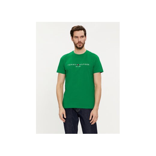Tommy Hilfiger T-Shirt Logo MW0MW11797 Zielony Regular Fit ze sklepu MODIVO w kategorii T-shirty męskie - zdjęcie 169188057