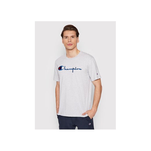Champion T-Shirt Big Script Logo 216547 Szary Regular Fit ze sklepu MODIVO w kategorii T-shirty męskie - zdjęcie 169189577