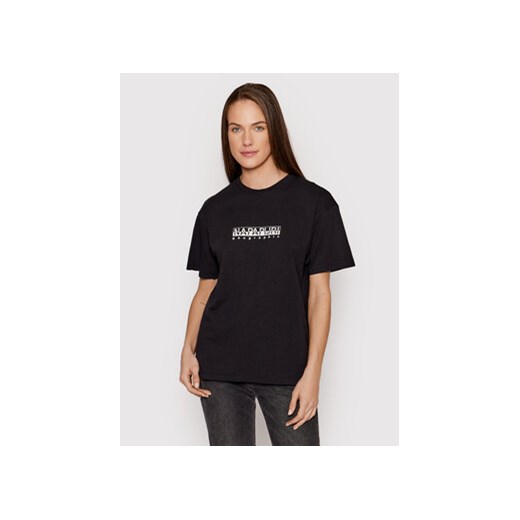 Napapijri T-Shirt S-Box NP0A4GDD Czarny Regular Fit ze sklepu MODIVO w kategorii Bluzki damskie - zdjęcie 169191248