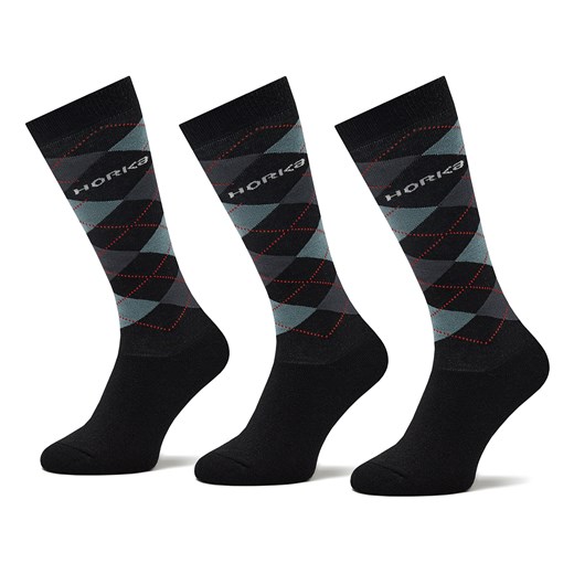 Zestaw 3 par wysokich skarpet unisex Horka Riding Socks 145450-0000-0206 Czarny ze sklepu eobuwie.pl w kategorii Skarpetki dziecięce - zdjęcie 169193826