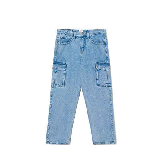 Cropp - Niebieskie jeansy wide leg - niebieski ze sklepu Cropp w kategorii Jeansy męskie - zdjęcie 169197429
