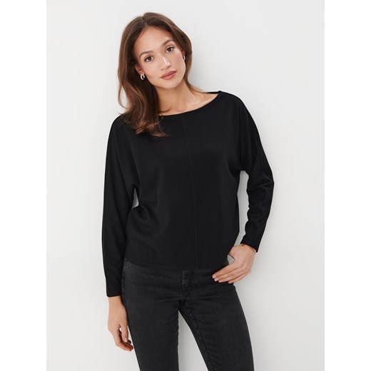 Mohito - Czarna bluzka basic - czarny ze sklepu Mohito w kategorii Bluzki damskie - zdjęcie 169197579
