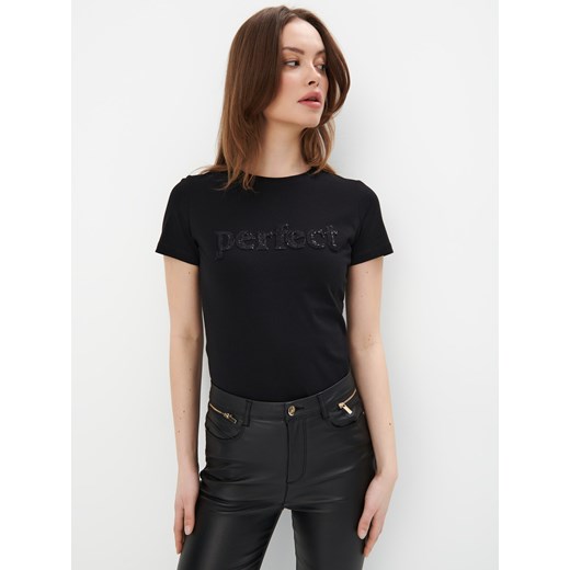 Mohito - T-shirt z nadrukiem - czarny ze sklepu Mohito w kategorii Bluzki damskie - zdjęcie 169197905