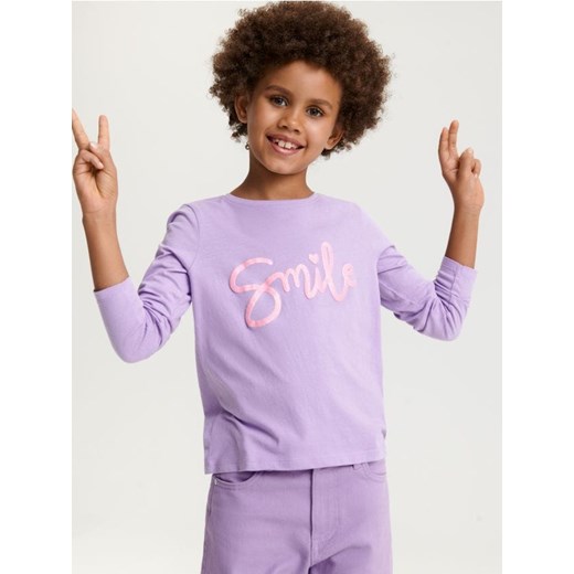 Sinsay - Koszulka z nadrukiem - fioletowy ze sklepu Sinsay w kategorii Bluzki dziewczęce - zdjęcie 169199285