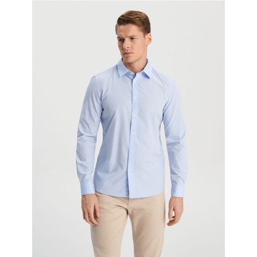 Sinsay - Koszula slim - błękitny ze sklepu Sinsay w kategorii Koszule męskie - zdjęcie 169199437