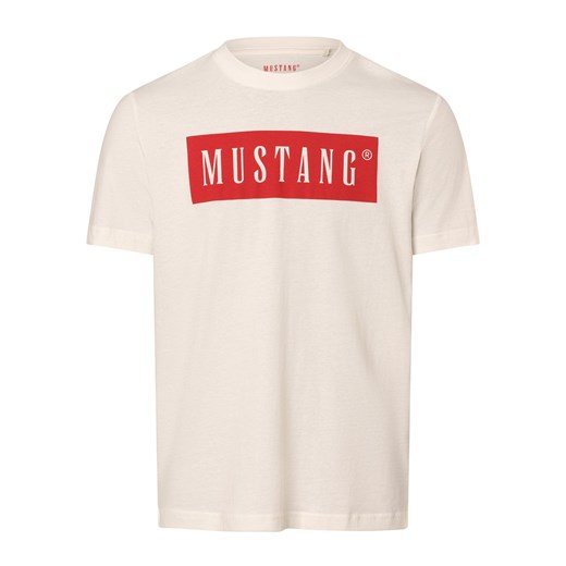 Mustang Koszulka męska - Austin Mężczyźni Dżersej écru nadruk ze sklepu vangraaf w kategorii T-shirty męskie - zdjęcie 169199839