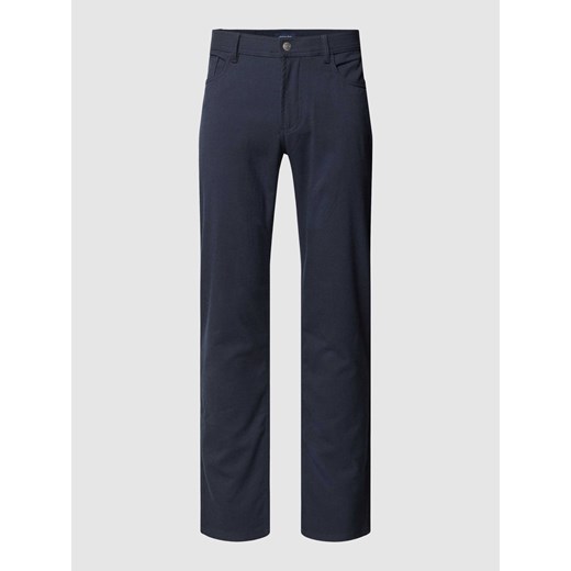 Spodnie materiałowe o kroju regular fit z fakturowanym wzorem ze sklepu Peek&Cloppenburg  w kategorii Spodnie męskie - zdjęcie 169201819