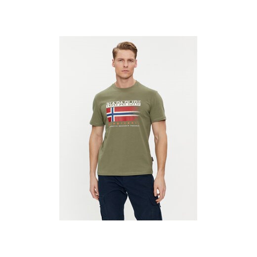 Napapijri T-Shirt S-Kreis NP0A4HQR Zielony Regular Fit ze sklepu MODIVO w kategorii T-shirty męskie - zdjęcie 169204557