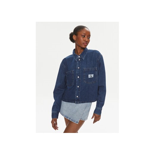 Calvin Klein Jeans Koszula jeansowa J20J222794 Niebieski Regular Fit ze sklepu MODIVO w kategorii Koszule damskie - zdjęcie 169204669